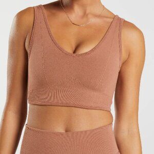 Gymshark Bralette Women Large Brown Rest Day Seamless Modal Light Support Sports